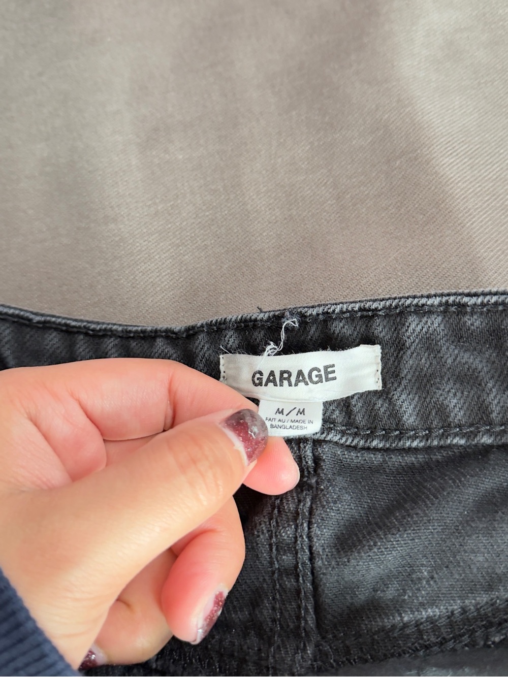 Garage Black Distressed Denim Skirt - Picture 2 of 3